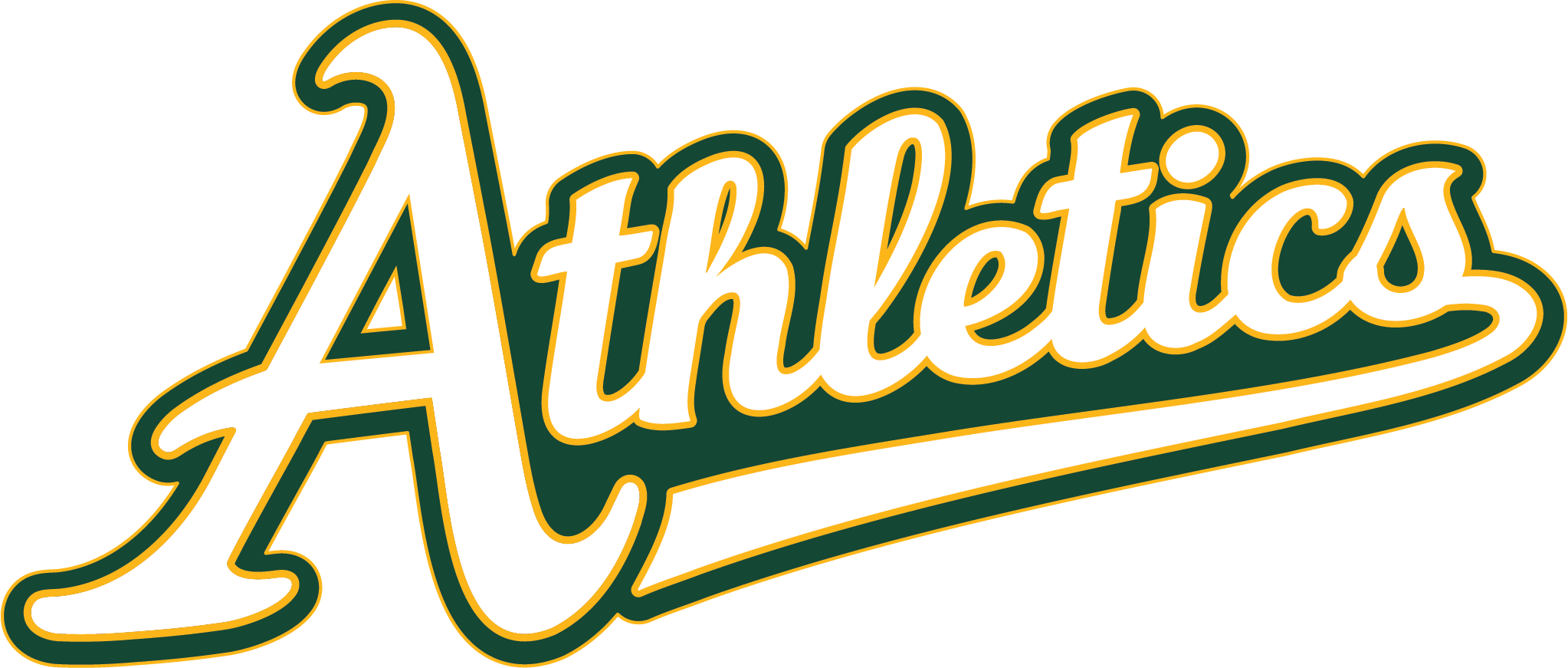 Athletics Gold primary script logo