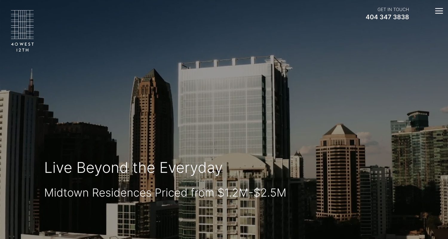 40 West 12th website screenshot