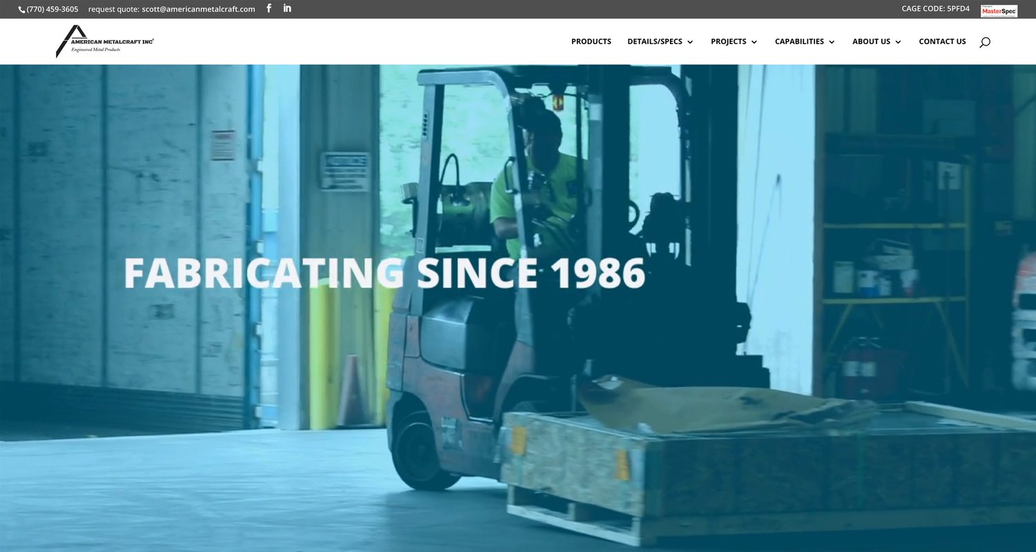 American Metalcraft website screenshot