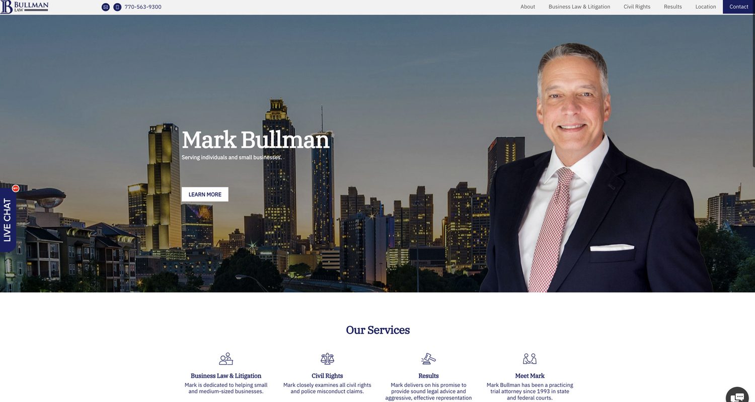 Bullman Law website screenshot