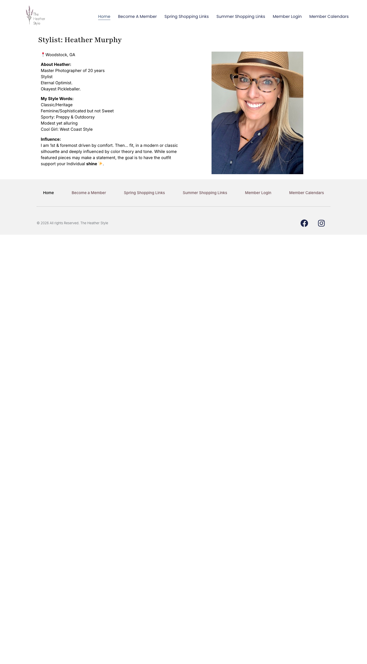 The Heather Style website screenshot